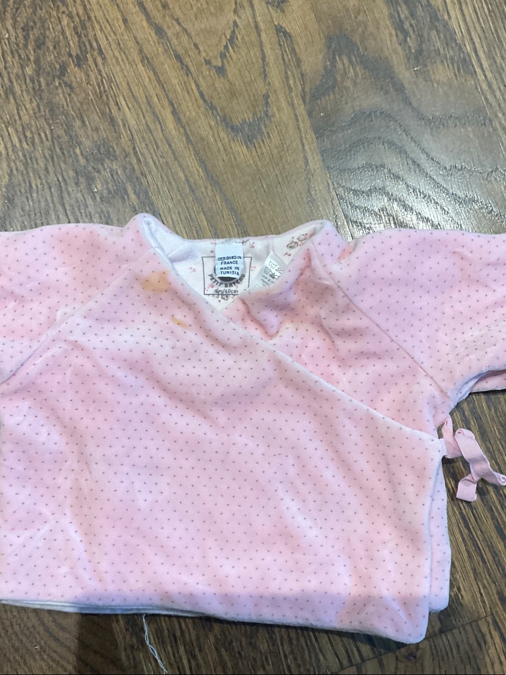 Petit Bateau Pink Dot Long Sleeve Baby Top